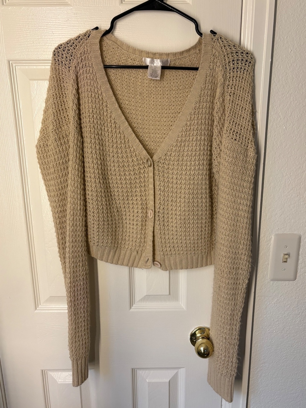 St. John Beige Knit Cardigan Sweater Size S